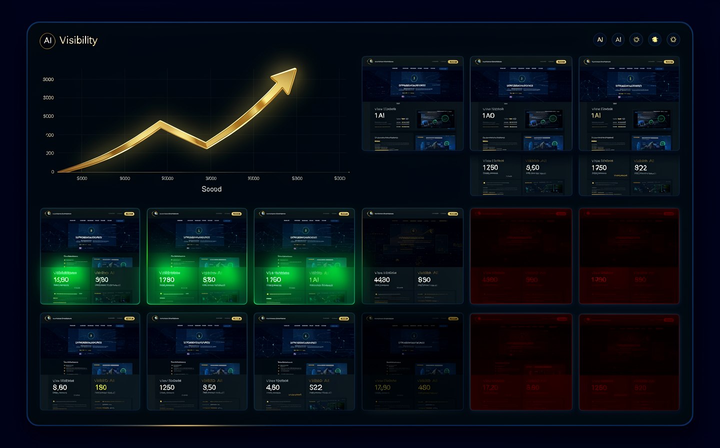 GEO dashboard showing AI visibility metrics for agency clients