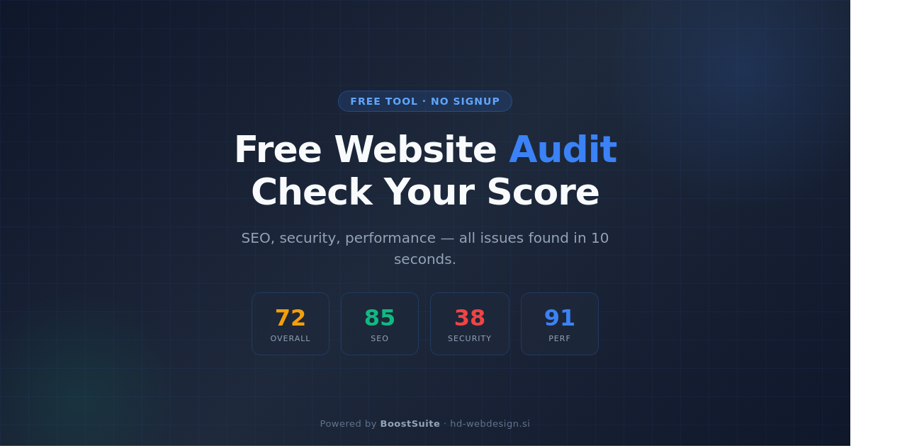 Free Website SEO Audit — Check Your Score in 10 Seconds