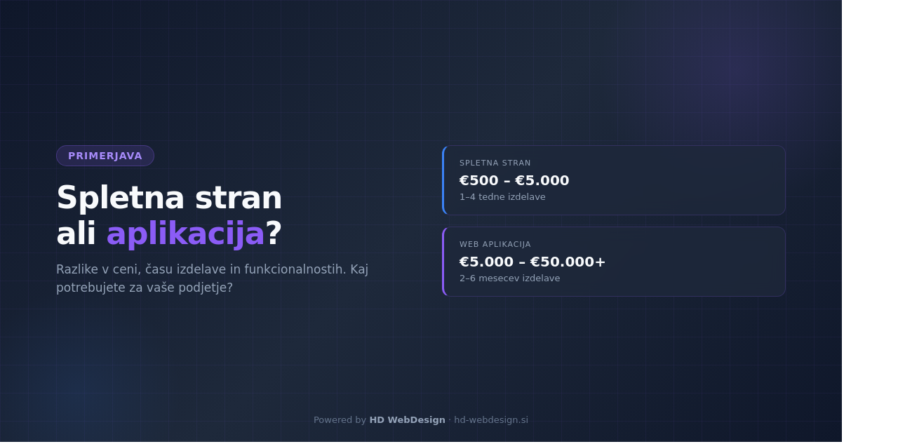 Spletna stran ali web aplikacija - primerjava